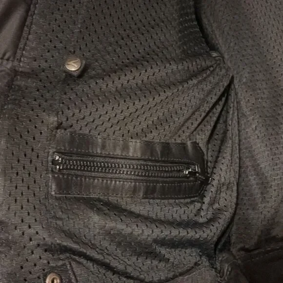 Vanson Black Leather Motorcycle Jacket 44 - Picture 7 of 10
